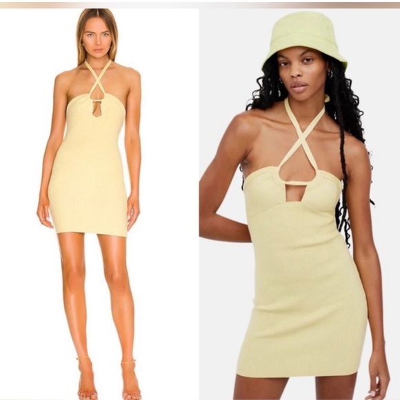 For Love And Lemons Dresses & Skirts - For Love & Lemons Women's Yellow and Cream Dress